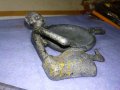 Стар АФРИКАНСКИ МЕТАЛЕН ФИГУРАЛЕН ПЕПЕЛНИК Рядка РЪЧНА ХУДОЖЕСТВЕНА ИЗРАБОТКА За КОЛЕКЦИЯ 42669, снимка 13