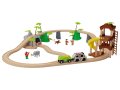 Влак с дървени релси Железница Дървена железопътна Джунгла с животни