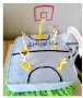 4 Баскетболисти и кош фигурки PVC пластмасови  за игра и украса торта топер баскетбол, снимка 5