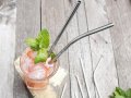  НОВИ! Метални сламки 8 броя комплект + 2 четчици / безоловни BPA-free, снимка 6