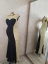 Higrе 40 Черна ,дълга официална рокля с златиста мрежа, снимка 2