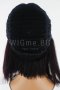 Черна перука от ЕСТЕСТВЕН косъм с тъмночервени кичури Селена, снимка 7