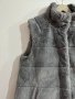 Марков дълъг пухен топъл елек с джобове в светло сиво, снимка 2