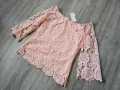 Нова дамска розова блуза / риза с красива дантела, снимка 1