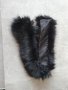 Черна Пухена яка Еко косъм 75 см. , 85 см., 1м.дължина Обемна яка тип лисица, Якичка дълъг косъм