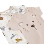 Бебешко боди Памучни къси ръкави Бежово мече Бели животни - 2 бр S_1233538, снимка 2