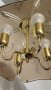 Абажур (полилей) - метален с 6 стъкла  - и 4 х 10W - Нови LED крушки, снимка 3