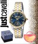 JUST CAVALLI 🍊 Дамски часовник "GOLD & SILVER – BLUE & CRYSTALS" нов с кутия и 2г. гаранция