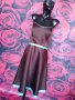 Шоколадово кафява елегантна рокля бюстие в комбинация с тюркоаз 2ХЛ, снимка 1 - Рокли - 36763580