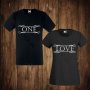 Тениски за двойки с щампа мъжка тениска + дамска тениска ONE LOVE, снимка 1 - Тениски - 26536636