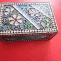 Руска сребърна кутия кибритник с емайл Царска Русия, снимка 2 - Други ценни предмети - 36693390