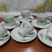 Стар български порцелан чашки за кафе , снимка 1 - Антикварни и старинни предмети - 42963405