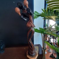 Дървена статуетка африкански музикант , снимка 3 - Статуетки - 37406524