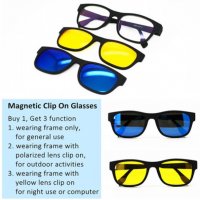 Очила с магнитни бързо сменяеми лещи 3 в 1, Magic Vision, снимка 3 - Други - 38591103