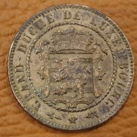 10 сантима  1854 Люксембург медна монета, снимка 2 - Нумизматика и бонистика - 43701194