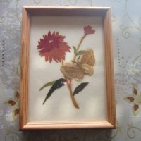 Стара картина Цветя и Пеперуда , снимка 3 - Картини - 27188225