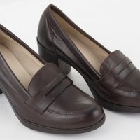 Дамски кожени обувки в тъмнокафяво марка Amparo Infantes, снимка 1 - Дамски обувки на ток - 33471967