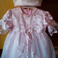 Рокличка за принцеса-Розово бижу"Tiny Princess", снимка 2 - Бебешки рокли - 27499270