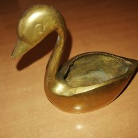 Продавам месингова статуетка - лебед, снимка 1 - Декорация за дома - 43853046