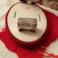 Масивен  сребърен пръстен с цирконий, снимка 1 - Пръстени - 28983491