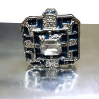 Сребърен пръстен проба 925 с камъни топаз НОВ, снимка 1 - Пръстени - 28402146