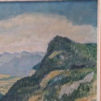 Стар Алпийски пейзаж на худ. Eugen Nell от 1951 г., снимка 9 - Антикварни и старинни предмети - 44003465