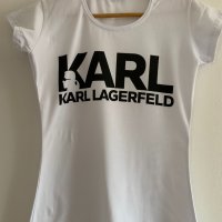 Karal Lagerfeld бяла дамска тениска , снимка 5 - Тениски - 32585543