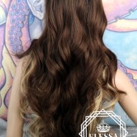 Възхитителен Бутиков Модел Лейс Фронт Перука в Ефектен Шатуш КОД 1248, снимка 8 - Аксесоари за коса - 32781088