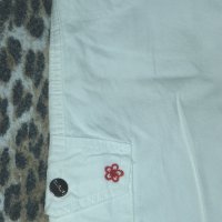 100% памучни бели вталени панталони тип 3/4 с много практични джобове, снимка 5 - Панталони - 33016753