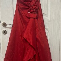 Нова дълга червена рокля размер S, снимка 7 - Рокли - 44052758