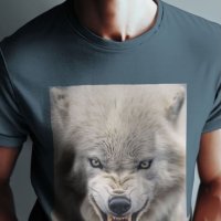 тениска с принт вълк, снимка 3 - Тениски - 43663081