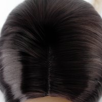 Дълга права сребриста перука с тъмни корени Джесика, снимка 4 - Аксесоари за коса - 37939379