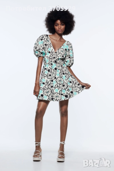 Нова флорална рокля Zara, размер М, снимка 1