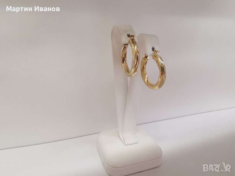 Златни обеци халки 10, снимка 1