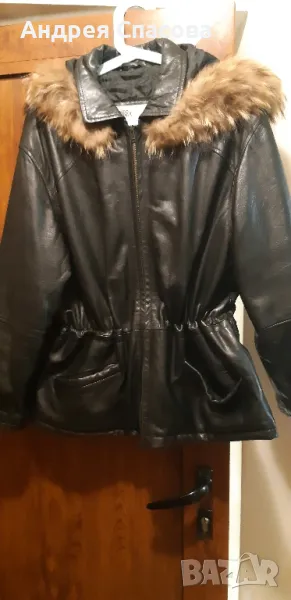 OMBRA дамско яке, 100% естествена кожа с качулка, снимка 1