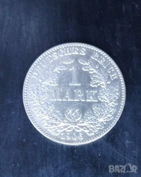 Германия 1 марка 1906 "G" Сребро ! RRR Рядка малък тираж!, снимка 1