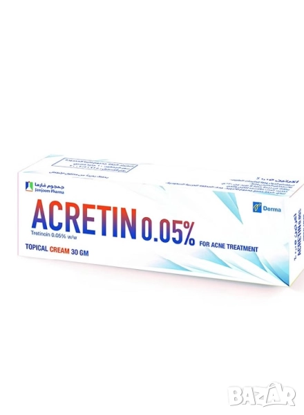 Ретинол Третиноин мелазмe хиперпигментация акне лице Acretin 0,025 0,05 , снимка 1