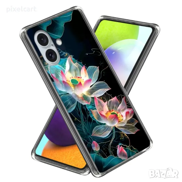 Силиконов калъф за iPhone 16, Цветя, снимка 1