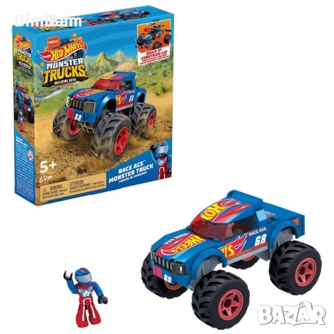 Конструктор MEGA Hot Wheels - Race Ace Monster Truck - 69 части, снимка 1