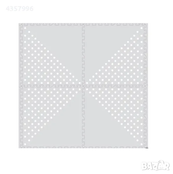 Декоративни подложки - килим за под, Тип Пъзел, Сив на бели точки , снимка 1