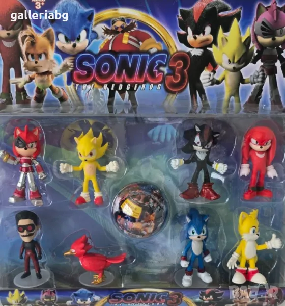 Комплект от 8 фигурки на Соник (Sonic the Hedgehog), снимка 1