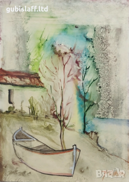Картина, пейзаж, лодка, худ. Живко Кожухаров, снимка 1