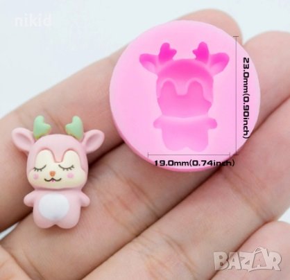 Мини коледно еленче елен силиконов молд форма фондан шоколад смола, снимка 1