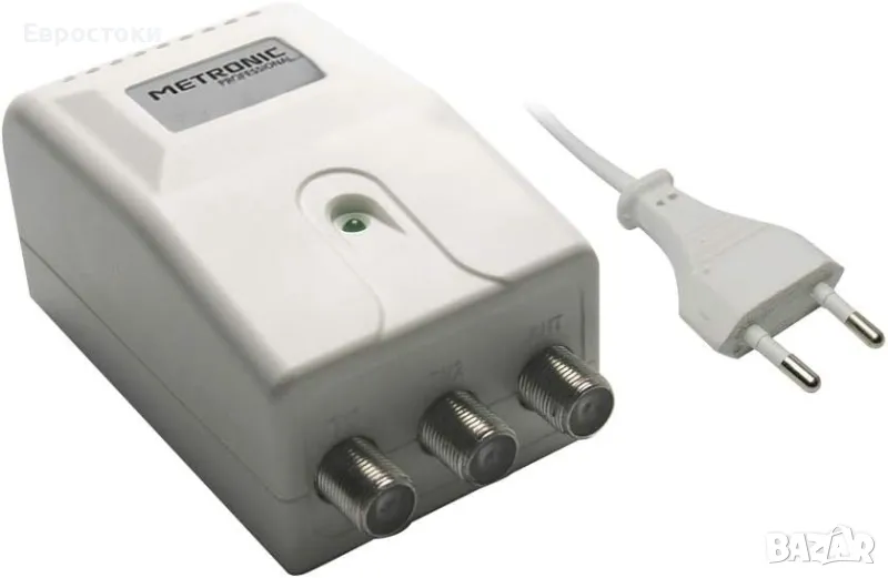 Metronic 414041 Захранване за антенен усилвател с 2 TV изхода. Бял Брой канали: 2, снимка 1