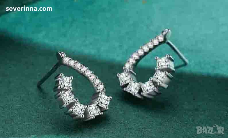 Сребърни обеци Грация, снимка 1
