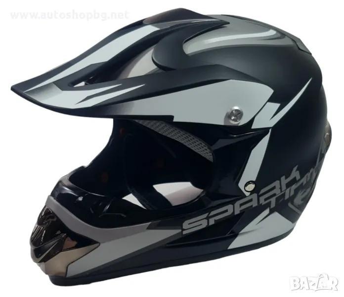 КАСКА N298 -Крос- черно+бяло -XL, снимка 1