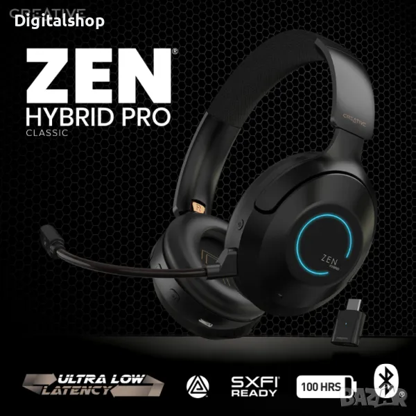 CREATIVE ZEN HYBRID PRO CLASSIC, до 100 часа, Bluetooth 5.3, Микрофон, снимка 1