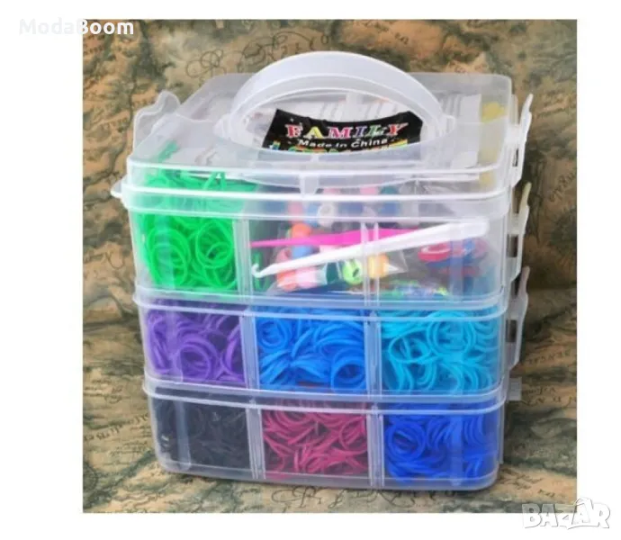Пластмасов куфар с ластички, 4500 бр в комплекта, снимка 1