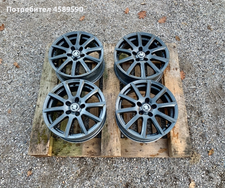 4бр.Алуминиеви джанти 16цола 5x100 за Skoda Kamiq,Fabia,Praktik,Rapid,Roomster, снимка 1