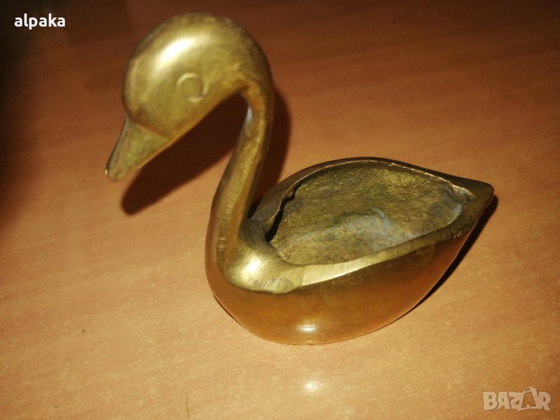 Продавам месингова статуетка - лебед, снимка 1